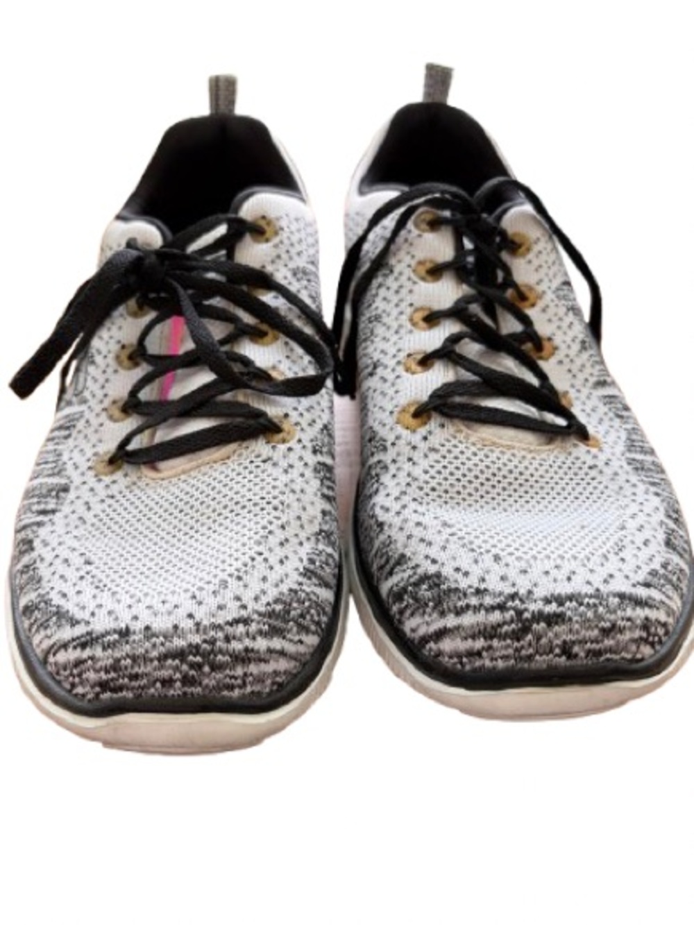 SKECHERS Knit Athletic Sneakers Memory Foam Walking Shoes 11877W Black White 10 - Picture 6 of 16